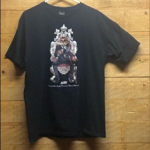 Akoo King Throne Fox Cat Whiskey T Shirt Black XL